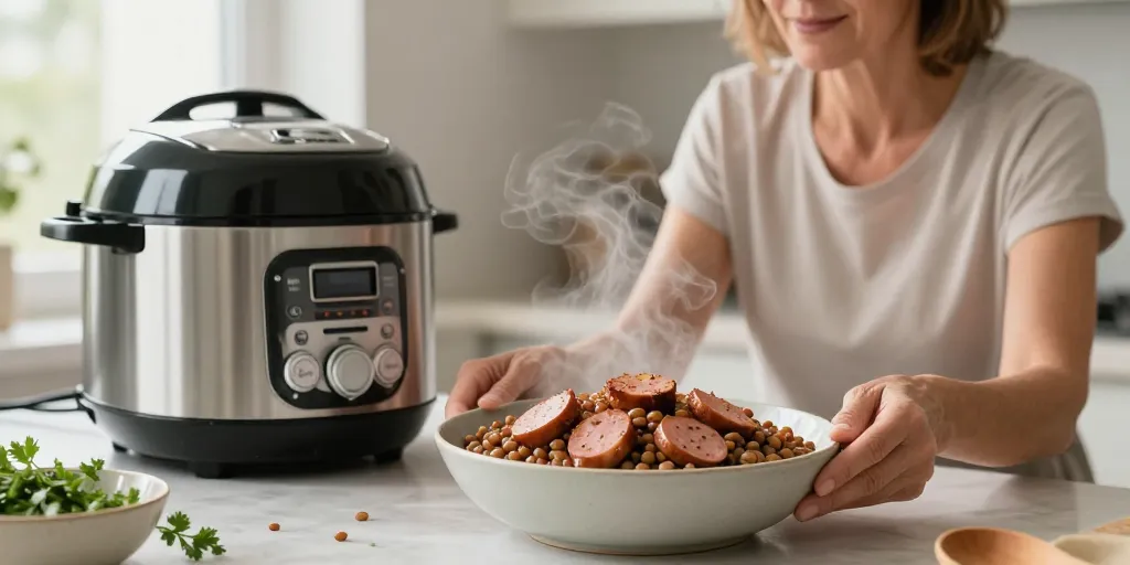 saucisse lentille cookeo